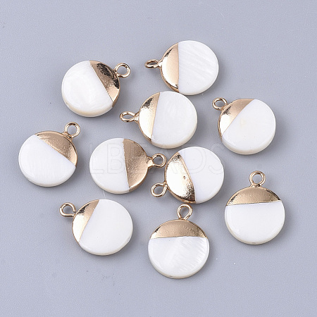 Electroplate Freshwater Shell Pendants X-SHEL-S276-61A-1