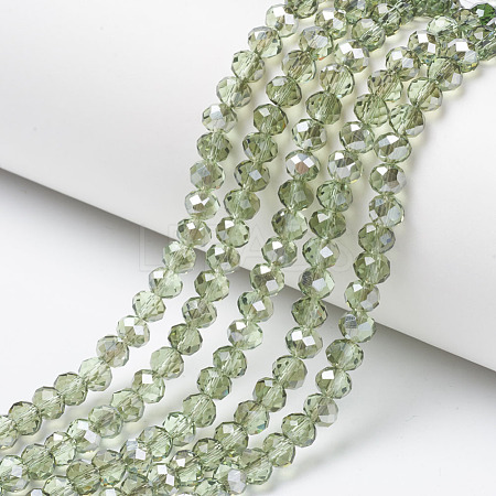 Electroplate Transparent Glass Beads Strands EGLA-A034-T4mm-E10-1