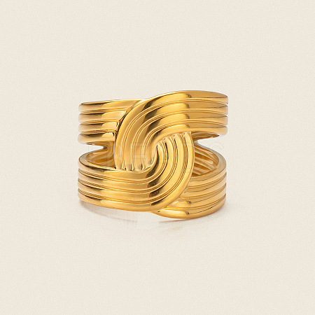 Adjustable 304 Stainless Steel Open Cuff Rings for Women NR2128-1
