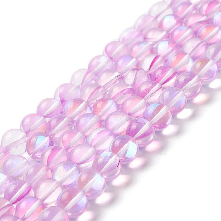 Synthetic Moonstone Beads Strands G-E573-02C-20-1