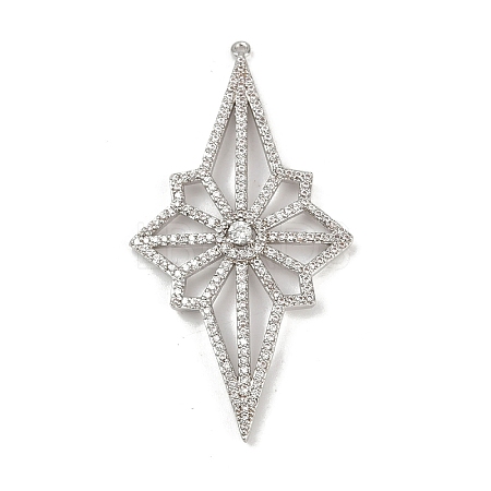 Brass Micro Pave Cubic Zirconia Pendants KK-M322-46P-1