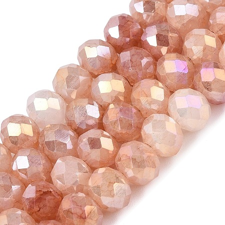 Dyed Crackle Imitation Jade Glass Beads Strands EGLA-Q131-02C-05-1