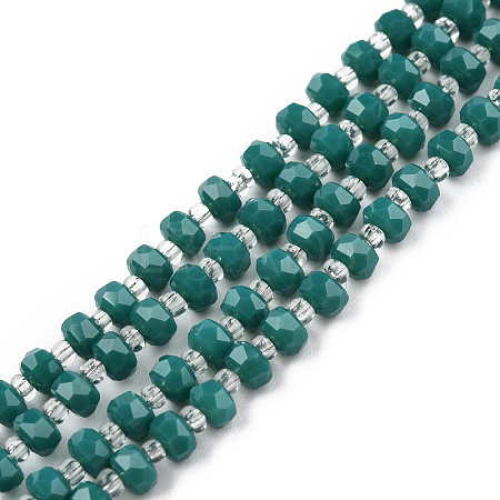 Opaque Solid Color Glass Beads Strands GLAA-N052-04-A19-1