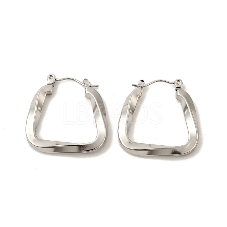 Non-Tarnish 304 Stainless Steel Trapezoid Hoop Earrings for Women EJEW-P202-05P-1