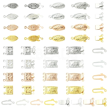 16Sets 16 Styles 304 Stainless Steel Box Clasps STAS-YW0003-04-1