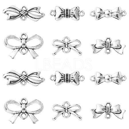 60Pcs 6 Styles Tibetan Style Alloy Connector Charms FIND-CJ0002-21-1