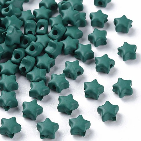 Spray Painted Acrylic Beads X-MACR-S373-45-O05-1