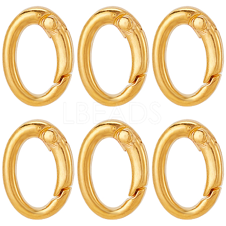 SUNNYCLUE 6Pcs Rack Plating Brass Spring Gate Rings KK-SC0004-76-1