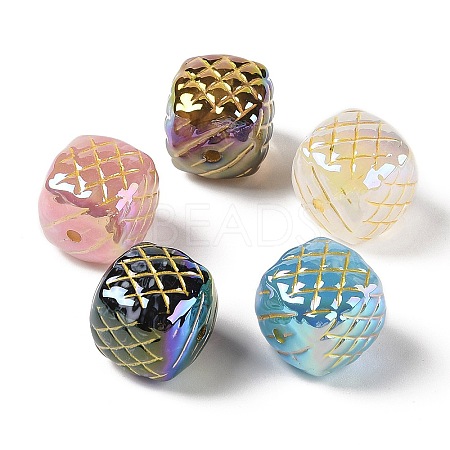 Metal Enlaced Acrylic Beads OACR-G035-11-1