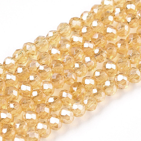 Electroplate Glass Beads Strands EGLA-A034-T1mm-A01-1