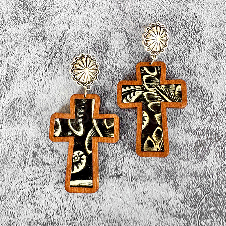 Easter Cross  Dangle Stud Earrings FS-WG862AE-07-1