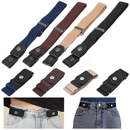 WADORN 12Pcs PU Leather Elastic Invisible Belt FIND-WR0010-33-1