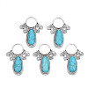 Synthetic Turquoise Cabochon Settings for Enamel PALLOY-N157-029-1