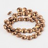 Electroplate Non-magnetic Synthetic Hematite Flat Round Bead Strands G-L368-05A-2