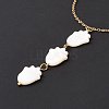 Natural Shell Tulip Pendant Necklace with 304 Stainless Steel Chains for Women NJEW-C016-03G-5