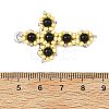 Natural Black Onyx(Dyed & Heated) & Glass Seed Beaded Pendants PALLOY-MZ01404-02-3