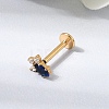 F136 Titanium Pave Clear and Blue Cubic Zirconia Horse Eye Internally Threaded Labrets ME-CBA9828-02G-2