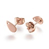 Ion Plating(IP) 304 Stainless Steel Stud Earring Findings STAS-O119-11B-RG-2