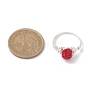 Handmade Polymer Clay Rhinestone Finger Rings for Women RJEW-JR00919-3