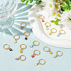 24Pcs 8 Colors Handmade Millefiori Glass & Iron Braiding Hair Pendants Decoration Clips OHAR-AB00009-5
