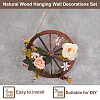 Natural Wood Hanging Wall Decorations Set HJEW-WH0047-22-4