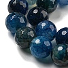 Faceted Natural Dragon Veins Agate Beads Strands G-F447-12mm-L06-4