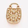 Brass Micro Pave Cubic Zirconia Pendants ZIRC-P049-18G-2