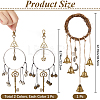 Rattan & Iron Witch Bells for Door Knob for Protection AJEW-CN0002-54-2