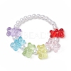 Bear Shape Acrylic Beaded Bracelets for Children BJEW-JB10063-1