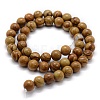 Natural Wood Lace Stone Beads Strands X-G-G763-05-4mm-2