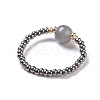 Natural Labradorite Stretch Rings RJEW-JR00255-04-2
