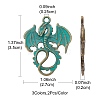 6Pcs 3 Styles Alloy Dragon Pendants FIND-FS0001-76-5