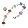 Flat Round with Tree of Life Natural & Synthetic Gemstone Chips Pendant Decorations HJEW-JM02335-3