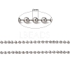 3.28 Feet 304 Stainless Steel Ball Chains X-CHS-A002B-2.4mm-2
