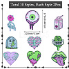 18pcs 9 styles Acrylic Pendant Halloween Terror Eye Beads Big Tongue Love Skeleton Hand Pendant DIY Jewelry Accessories JX817A-2