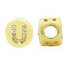 Brass Micro Pave Clear Cubic Zirconia Beads KK-T030-LA843-UX3-2