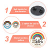 GOMAKERER 4Pcs 2 Styles Flat Round & Rainbow with Word You Are Safe with Me Enamel Pins FIND-GO0001-85-5