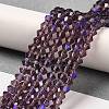 Transparent Electroplate Glass Beads Strands EGLA-A039-T2mm-L04-4