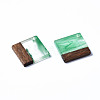 Transparent Resin & Walnut Wood Pendants RESI-T035-31A-3