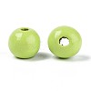 Spray Painted Round Natural Schima Wood Beads WOOD-A018-8mm-19-2