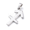 Non-Tarnish 304 Stainless Steel Pendants STAS-L210-06J-P-2