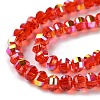 Transparent Electroplate Glass Beads Strands GLAA-Q099-C01-M01-4
