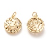 Brass Micro Pave Clear Cubic Zirconia Charms KK-F820-25G-2