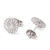 Non-Tarnish 304 Stainless Steel Sunflower Stud Earrings for Women EJEW-G338-05P-2