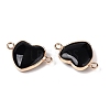 Natural Obsidian Love Heart Pendants G-T138-205D-G-2