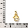 Rack Plating Brass Micro Pave Clear Cubic Zirconia Pendants KK-R158-10G-3