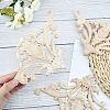 Natural Solid Wood Carved Onlay Applique Craft WOOD-FH0001-28-3