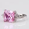 Real Platinum Plated Square Tin Alloy Cubic Zirconia Finger Rings RJEW-BB09742-8B-2