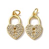 Brass Micro Pave Clear Cubic Zirconia Pendants LS-KK-A270-03D-G-1