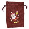 Christmas Theme Jute Cloth Storage Bags ABAG-F010-01B-05-1